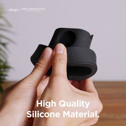 Elago Duo Charging Hub Pro - силиконова поставка за зареждане на iPhone, Apple Watch и Apple AirPods Pro (черна) 7