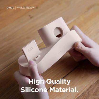 Elago Trio Charging Hub Pro - силиконова поставка за зареждане на iPhone, Apple Watch и Apple AirPods Pro (розова) 5