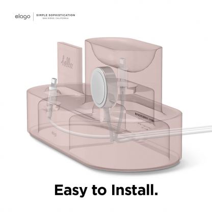 Elago Trio Charging Hub Pro - силиконова поставка за зареждане на iPhone, Apple Watch и Apple AirPods Pro (розова) 6