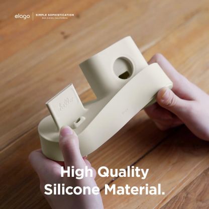 Elago Trio Charging Hub Pro - силиконова поставка за зареждане на iPhone, Apple Watch и Apple AirPods Pro (бяла) 5