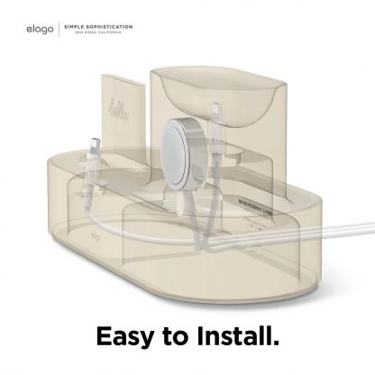 Elago Trio Charging Hub Pro - силиконова поставка за зареждане на iPhone, Apple Watch и Apple AirPods Pro (бяла) 6