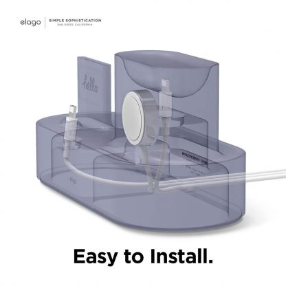 Elago Trio Charging Hub Pro - силиконова поставка за зареждане на iPhone, Apple Watch и Apple AirPods Pro (лилава) 6