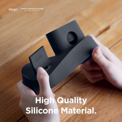 Elago Trio Charging Hub Pro - силиконова поставка за зареждане на iPhone, Apple Watch и Apple AirPods Pro (черна) 5