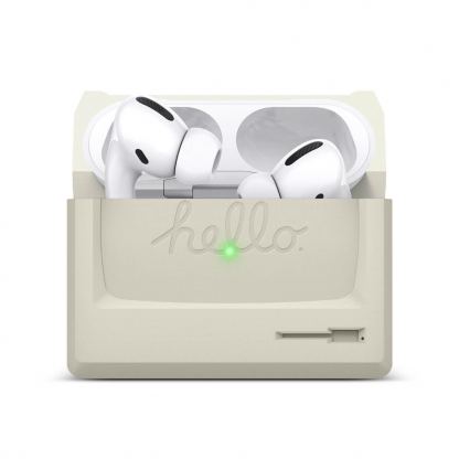 Elago Airpods Pro Retro AW3 Silicone Case - силиконов калъф за Apple Airpods Pro (бял)  2