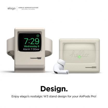 Elago Airpods Pro Retro AW3 Silicone Case - силиконов калъф за Apple Airpods Pro (бял)  4
