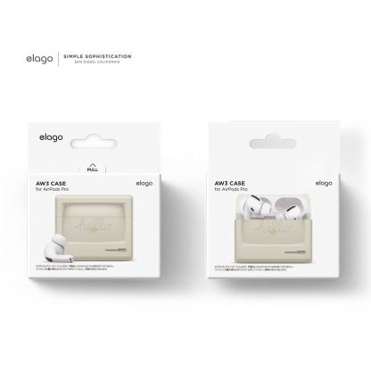 Elago Airpods Pro Retro AW3 Silicone Case - силиконов калъф за Apple Airpods Pro (бял)  9