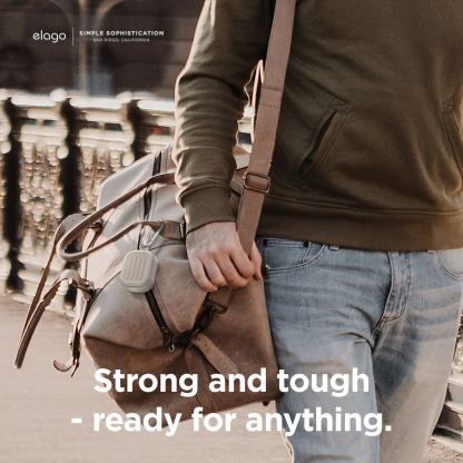 Elago AirPods Pro Armor Hang Case - удароустойчив силиконов калъф с карабинер за Apple Airpods Pro (светлосив) 2