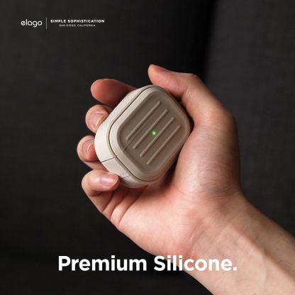 Elago AirPods Pro Armor Hang Case - удароустойчив силиконов калъф с карабинер за Apple Airpods Pro (светлосив) 8
