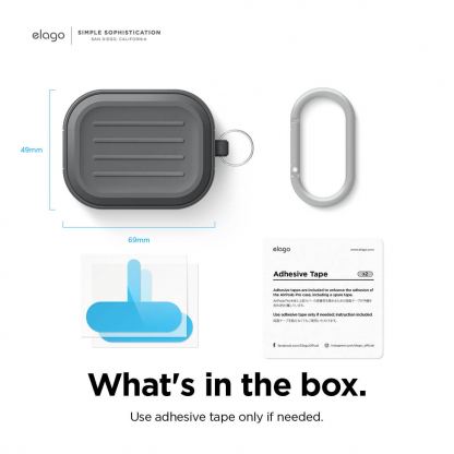Elago AirPods Pro Armor Hang Case - удароустойчив силиконов калъф с карабинер за Apple Airpods Pro (тъмносив) 7