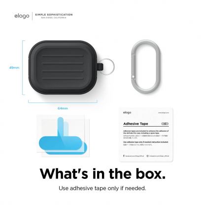 Elago AirPods Pro Armor Hang Case - удароустойчив силиконов калъф с карабинер за Apple Airpods Pro (черен) 2