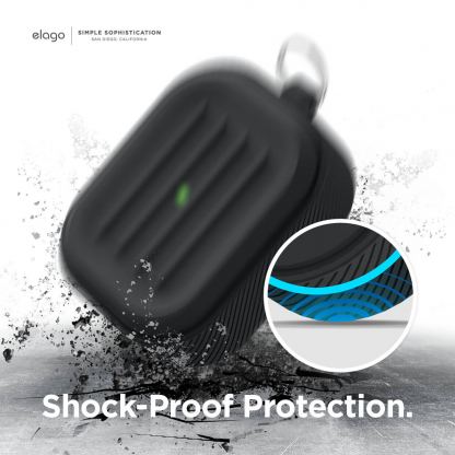 Elago AirPods Pro Armor Hang Case - удароустойчив силиконов калъф с карабинер за Apple Airpods Pro (черен) 6