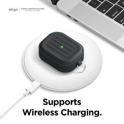 Elago AirPods Pro Armor Hang Case - удароустойчив силиконов калъф с карабинер за Apple Airpods Pro (черен) 7