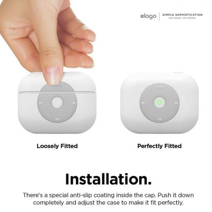 Elago Airpods Pro Retro AW6 Silicone Case - силиконов калъф за Apple Airpods Pro (бял)  4