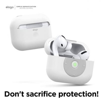 Elago Airpods Pro Retro AW6 Silicone Case - силиконов калъф за Apple Airpods Pro (бял)  5