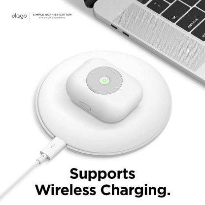 Elago Airpods Pro Retro AW6 Silicone Case - силиконов калъф за Apple Airpods Pro (бял)  6