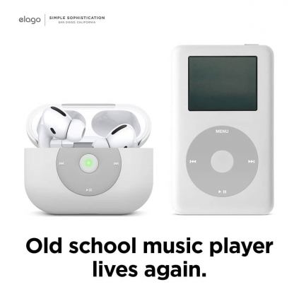 Elago Airpods Pro Retro AW6 Silicone Case - силиконов калъф за Apple Airpods Pro (бял)  7