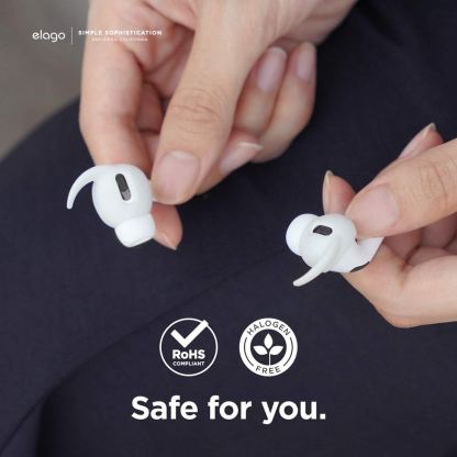 Elago Airpods Pro Earbuds Hooks - антибактериални силиконови калъфчета с вградени кукички за Apple Airpods Pro (4 чифта) (бял) 4