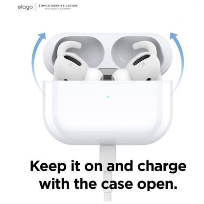 Elago Airpods Pro Earbuds Hooks - антибактериални силиконови калъфчета с вградени кукички за Apple Airpods Pro (4 чифта) (бял) 9