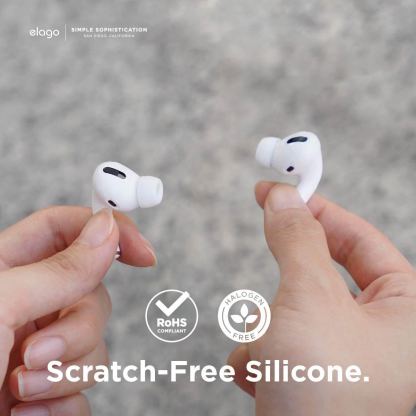 Elago Airpods Pro Earbuds Cover Plus Tips - антибактериални силиконови калъфчета с вградени тапички за Apple Airpods Pro (6 чифта) (бял) 5