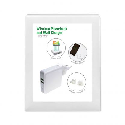 4smarts 3in1 Charger HyperVolt with Wireless Power Bank - захранване за ел. мрежа с два USB изхода, външна батерия и безжично зареждане (бял) 2
