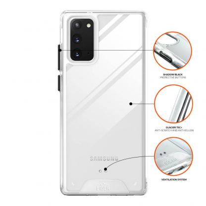 Eiger Glacier Case - удароустойчив хибриден кейс за Samsung Galaxy Note 20 (прозрачен) 3