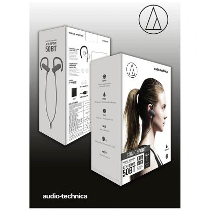 Audio-Technica ATH-SPORT50BTBK SonicSport - безжични блутут спортни слушалки с микрофон за мобилни устройства (черен) 2