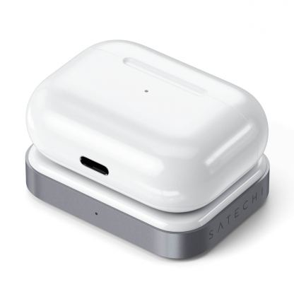 Satechi USB-C Wireless Charging Dock for Apple Airpods - USB-C док за зареждане на Apple Airpods Pro и Airpods 2 Wireless Charging Case (бял) 4
