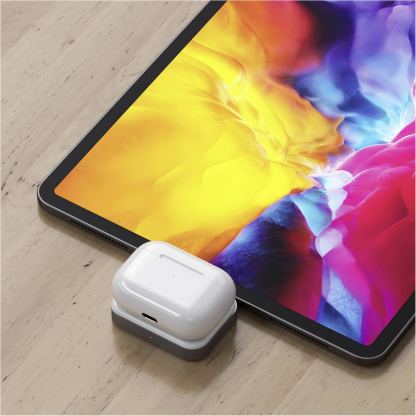 Satechi USB-C Wireless Charging Dock for Apple Airpods - USB-C док за зареждане на Apple Airpods Pro и Airpods 2 Wireless Charging Case (бял) 5