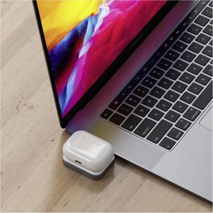 Satechi USB-C Wireless Charging Dock for Apple Airpods - USB-C док за зареждане на Apple Airpods Pro и Airpods 2 Wireless Charging Case (бял) 6
