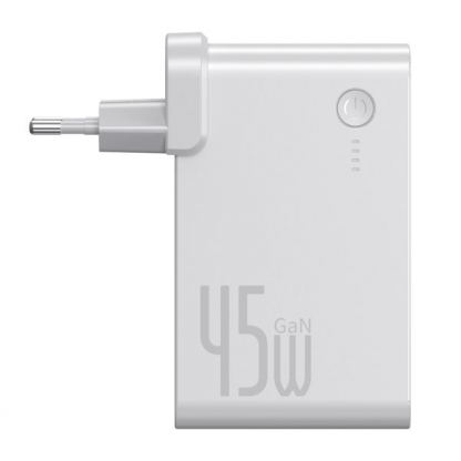 Baseus GaN Charger 45W Power Bank (PPNLD-H02) - външна батерия 10000 mAh и захранване за ел. мрежа с USB и USB-C изходи и технология за бързо зареждане (бял) 7