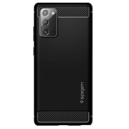 Spigen Rugged Armor Case - тънък качествен силиконов (TPU) калъф за Samsung Galaxy Note 20 (черен) 2