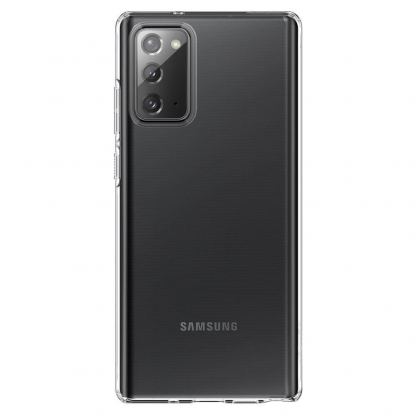 Spigen Liquid Crystal Case - тънък качествен силиконов (TPU) калъф за Samsung Galaxy Note 20 (прозрачен)  3