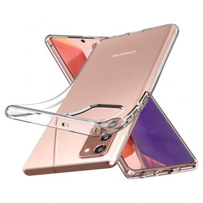 Spigen Liquid Crystal Case - тънък качествен силиконов (TPU) калъф за Samsung Galaxy Note 20 (прозрачен)  13