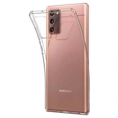Spigen Liquid Crystal Case - тънък качествен силиконов (TPU) калъф за Samsung Galaxy Note 20 (прозрачен)  14