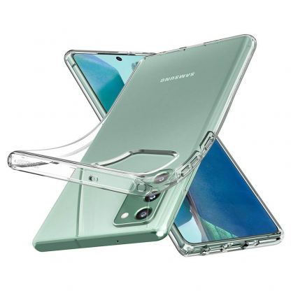 Spigen Liquid Crystal Case - тънък качествен силиконов (TPU) калъф за Samsung Galaxy Note 20 (прозрачен)  16