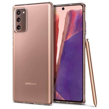 Spigen Liquid Crystal Case - тънък качествен силиконов (TPU) калъф за Samsung Galaxy Note 20 (прозрачен)  18