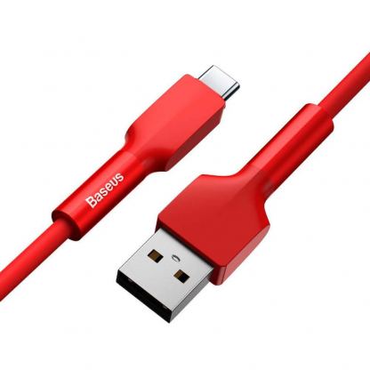 Baseus Silica Gel USB-C Cable - USB-C кабел за устройства с USB-C порт (200 см) (червен) 3
