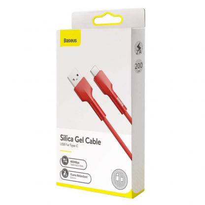 Baseus Silica Gel USB-C Cable - USB-C кабел за устройства с USB-C порт (200 см) (червен) 6