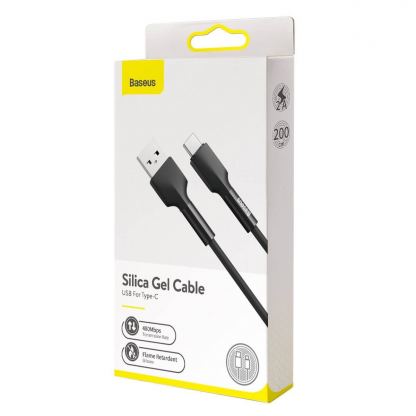Baseus Silica Gel USB-C Cable - USB-C кабел за устройства с USB-C порт (200 см) (черен) 3