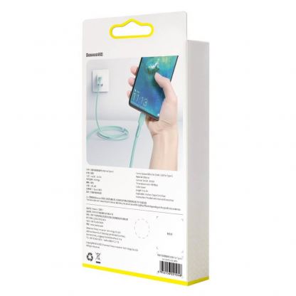 Baseus Silica Gel USB-C Cable - USB-C кабел за устройства с USB-C порт (100 см) (зелен) 2