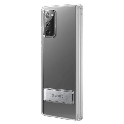 Samsung Clear Standing Cover EF-JN980CTEGEU - оригинален удароустойчив хибриден кейс с поставка за Samsung Galaxy Note 20 (прозрачен) 3