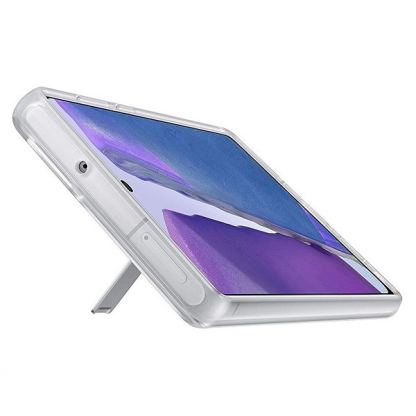 Samsung Clear Standing Cover EF-JN980CTEGEU - оригинален удароустойчив хибриден кейс с поставка за Samsung Galaxy Note 20 (прозрачен) 6
