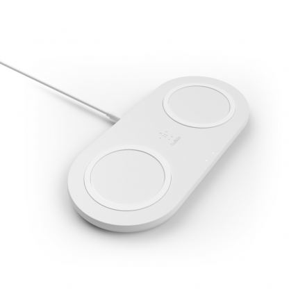 Belkin Boost Charge Dual Wireless Charging Pads - двойна поставка (пад) за безжично зареждане за Apple, Samsung, LG, Sony и други QI съвместими устройства (бял) 5