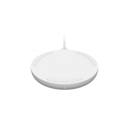Belkin Boost Charge Wireless Charging Pad 10W + QC 3.0 Wall Charger + Cable - поставка (пад) за безжично захранване за Apple, Samsung, LG, Sony и други QI съвместими устройства (бял) 5
