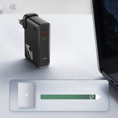 Baseus GaN Charger 45W Power Bank (PPNLD-C01) - външна батерия 10000 mAh и захранване за ел. мрежа с USB и USB-C изходи и GaN технология (черен) 5