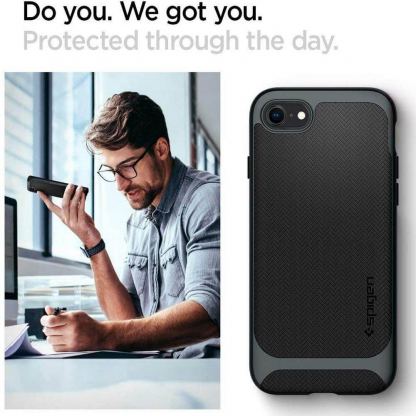 Spigen Neo Hybrid Case - хибриден кейс с висока степен на защита за iPhone SE (2020), iPhone 8, iPhone 7 (черен) 4