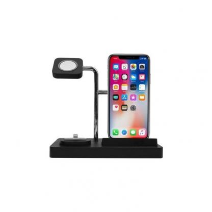 Macally 3-in-1 Apple Charging Stand - док станция за зареждане на iPhone, Apple Watch и Apple AirPods (черен) 3
