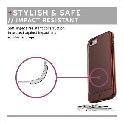 Urban Armor Gear Lucent Case - удароустойчив силиконов калъф за iPhone SE (2020), iPhone 8, iPhone 7 (оранжев-прозрачен)  6
