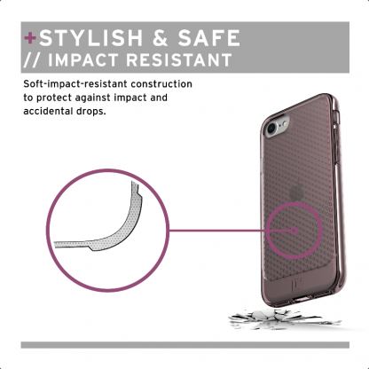 Urban Armor Gear Lucent Case - удароустойчив силиконов калъф за iPhone SE (2020), iPhone 8, iPhone 7 (розов-прозрачен)  5
