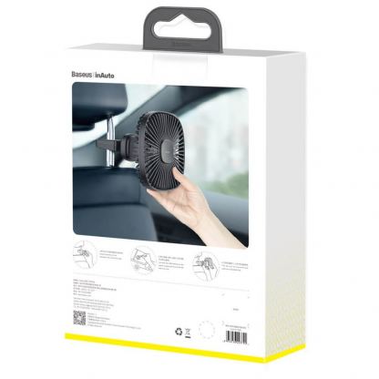 Baseus Natural Wind Magnetic Rear Seat Fan (CXZR-01) - USB вентилатор, прикрепящ се към седалката на кола (черен) 9